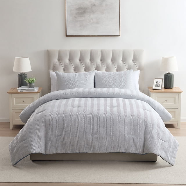 VCNY Home Herringbone 3-Piece Microfiber Comforter Set, Assorted Sizes
