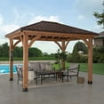 thumbnail image 1 of Backyard Discovery Barrington Cedar Gazebo with Powerport, Choose Size, 1 of 11