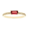 thumbnail image 1 of Baguette Cut Gemstone and 0.10 CT. T.W. Diamond Ring in 14K Gold, 1 of 4