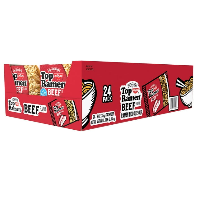 Nissin Top Ramen, Beef, 24 pk.