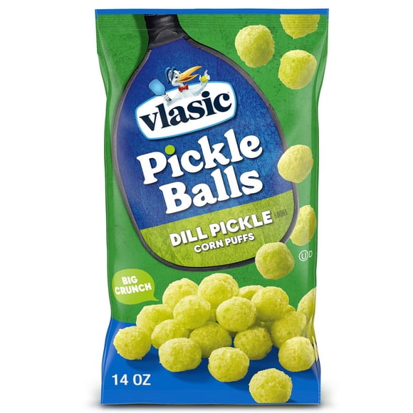 Vlasic Pickle Balls Dill Pickle Flavored Corn Puffs, 14 oz.