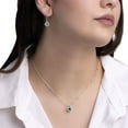 thumbnail image 8 of Round Cut Lab Created Gemstone Dancing Pendant & Earring Set in Sterling Silver, 8 of 8