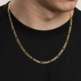 thumbnail image 4 of Solid Figaro Chain Necklace in 14K Gold, 4 of 5