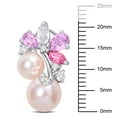 thumbnail image 4 of Freshwater Cultured 6-8.5mm Pearl & Gemstone Earrings in Sterling Silver, 4 of 6