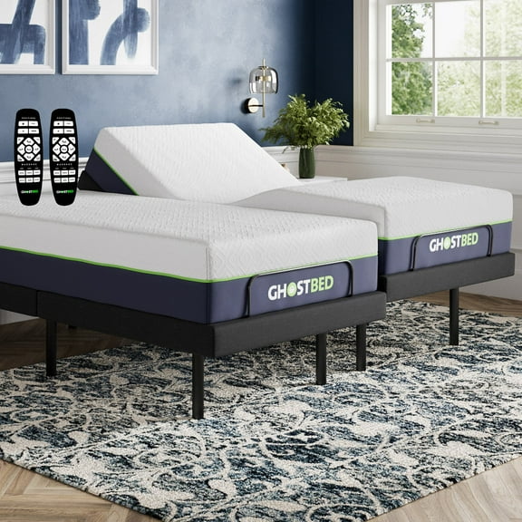 GhostBed Medium Hybrid Mattress and Adjustable Base Set