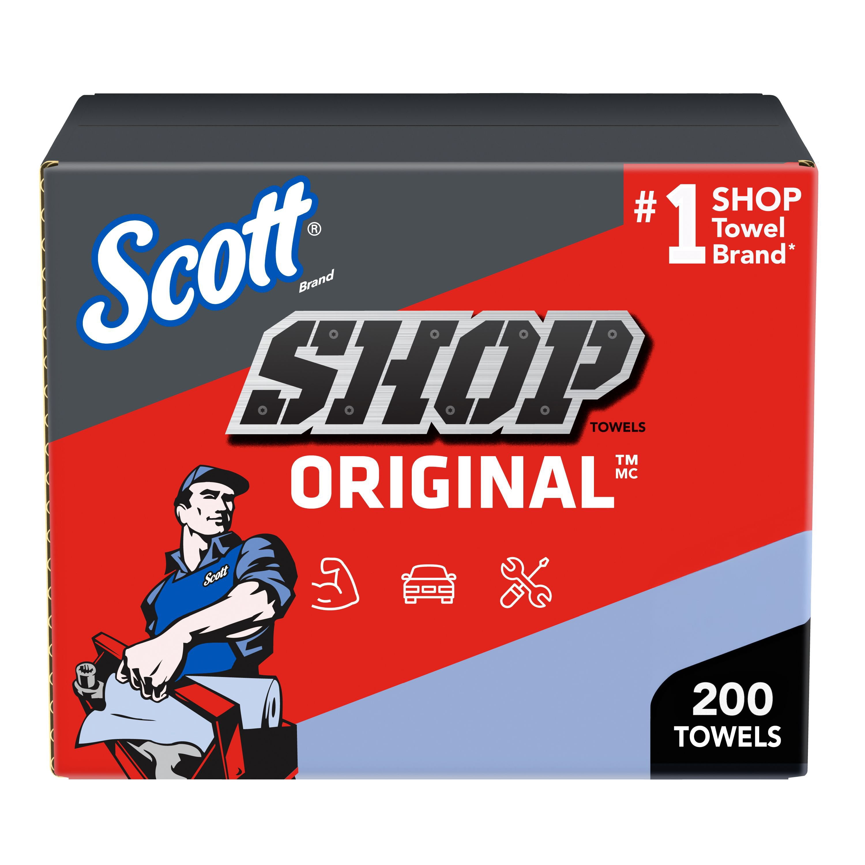 Scott Shop Towels Original, Pop-Up Dispenser Box 200 Sheets/Box