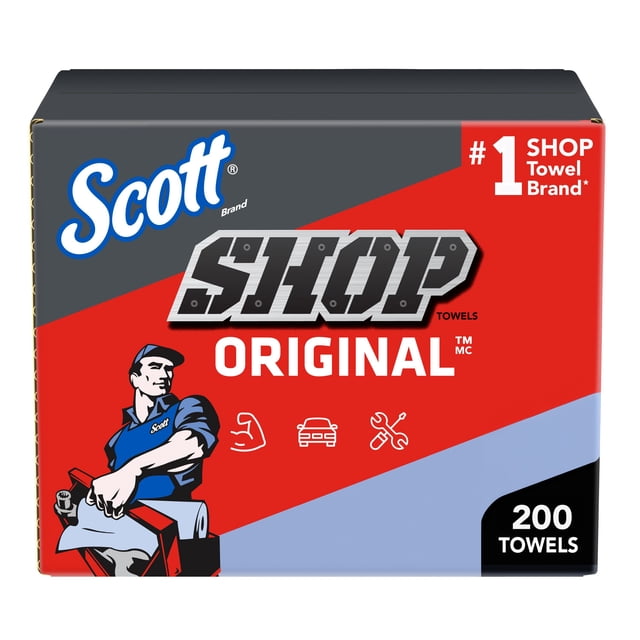 Scott Shop Towels Original, Pop-Up Dispenser Box 200 Sheets/Box