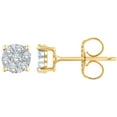 thumbnail image 1 of 0.23 CT. T.W. Round Cut Cluster Diamond Stud Earrings in 14K Gold, 1 of 1