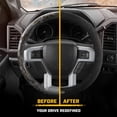 thumbnail image 3 of CAT® US Flag Leather Steering Wheel Cover with Metal Flag Emblem - Black, 14.5" - 15.5", 3 of 6