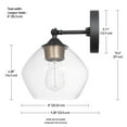 thumbnail image 3 of Globe Electric Harrow 1-Light Wall Sconce in Matte Black with Vintage Light Bulb, 3 of 8