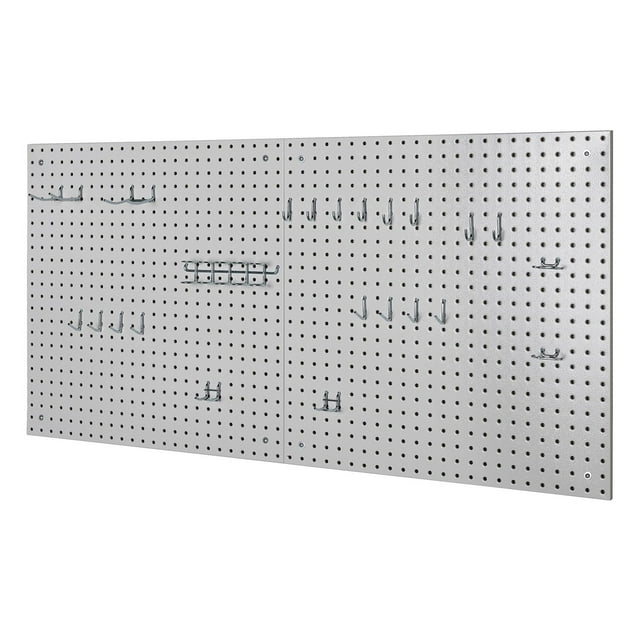 Seville Classics UltraHD 2-Piece Pegboard Set with 23 Piece Hook Assortment, 24" L x 24" W