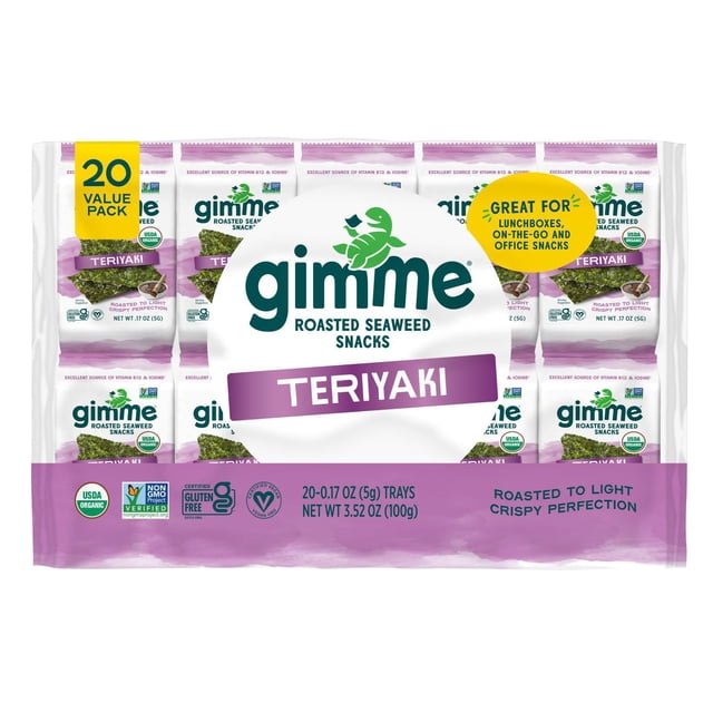 Gimme Seaweed Snack, Teriyaki, 0.17 oz., 20 pk.