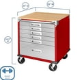 thumbnail image 3 of Seville Classics UltraHD 6-Drawer Rolling Cabinet, 28" W x 25" D x 34.5" H, 3 of 11