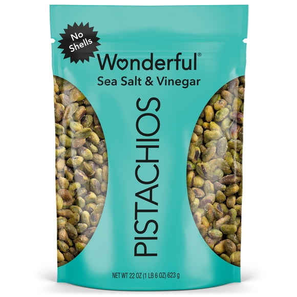Wonderful Sea Salt & Vinegar Pistachios, No Shells, 22 oz.