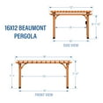 thumbnail image 9 of Backyard Discovery Beaumont Cedar Pergola with Trellis Roof and PowerPort, Choose Size, 9 of 13