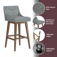 thumbnail image 5 of HH2 Home Upholstered Tapered Back Wood Adjustable Height Swivel Bar Stool, 5 of 20