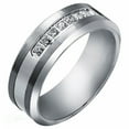 thumbnail image 2 of 0.20 CT. T.W. Round Cut Diamond Mens Band in Tungsten and Stainless Steel, 2 of 3