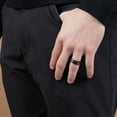 thumbnail image 5 of 8mm Black Satin Finish Mens Band in Tungsten, 5 of 6