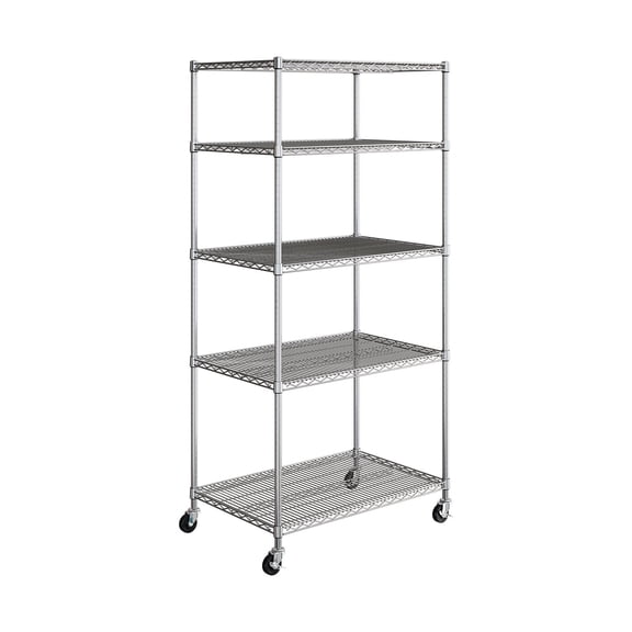 Seville Classics UltraDurable 5-Tier NSF Steel Shelving, 36" W x 24" D x 76" H