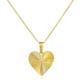 thumbnail image 1 of Diamond Cut Swiss Heart Pendant Necklace in 14K Gold, 1 of 6