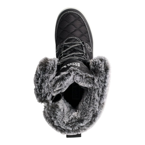 Bottes D'hiver Eddie Bauer Squatch Noires - Taille US 6.5, Fausse Fourrure - Neuf Sans Boîte