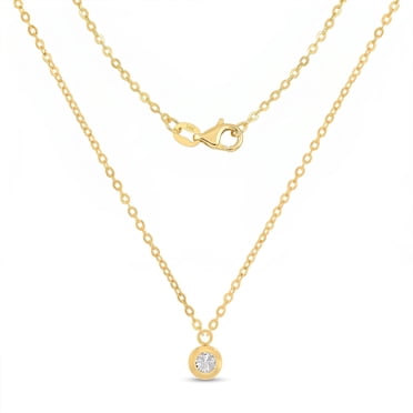 Diamond Cut Bezel Necklace in 14K Gold