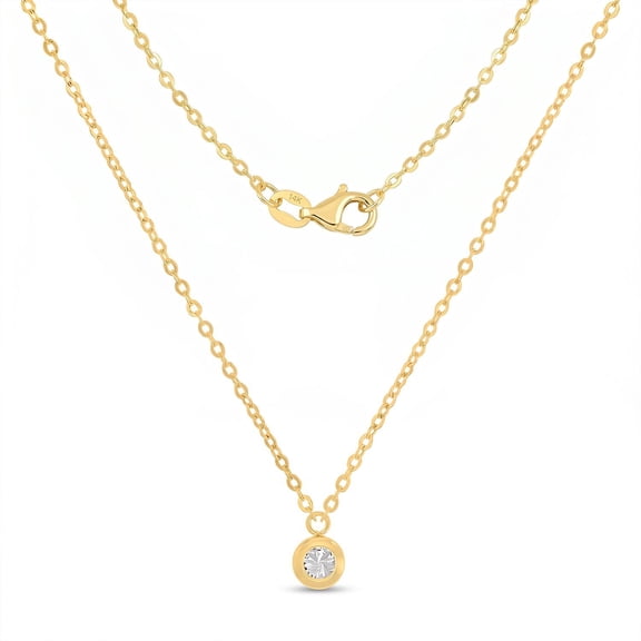 Diamond Cut Bezel Necklace in 14K Gold