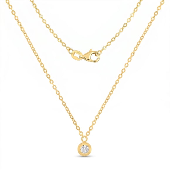 Diamond Cut Bezel Necklace in 14K Gold