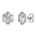thumbnail image 2 of Diamond Cut Flower Stud Earrings in 14K Gold, 2 of 5