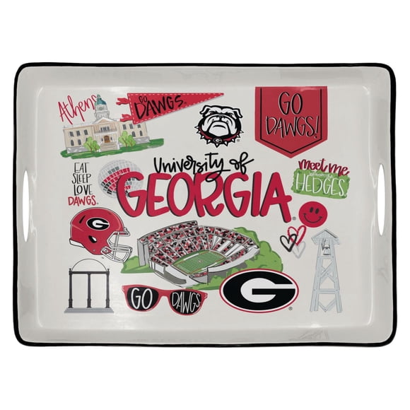 Georgia Bulldogs Ceramic Serving Tray