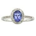 thumbnail image 1 of Oval Cut Gemstone and 0.15 CT. T.W. Halo Diamond Ring in 14K Gold, 1 of 6