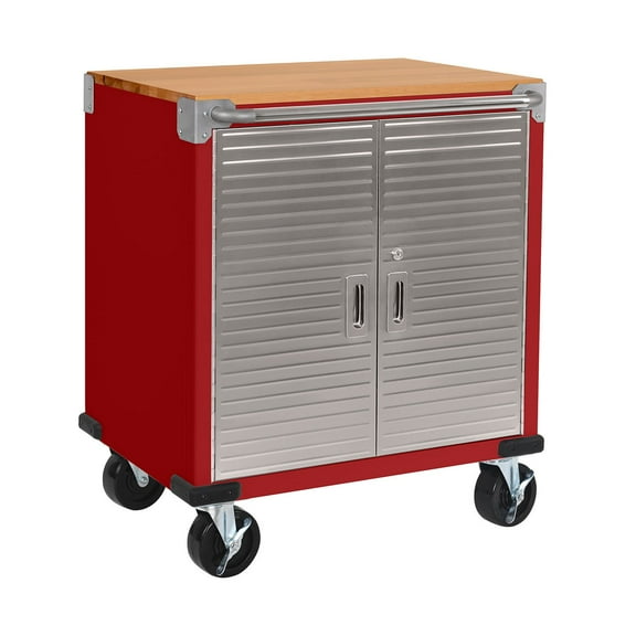 Seville Classics UltraHD 2 Door Rolling Cabinet, 28" W x 18” D x 34.5" H