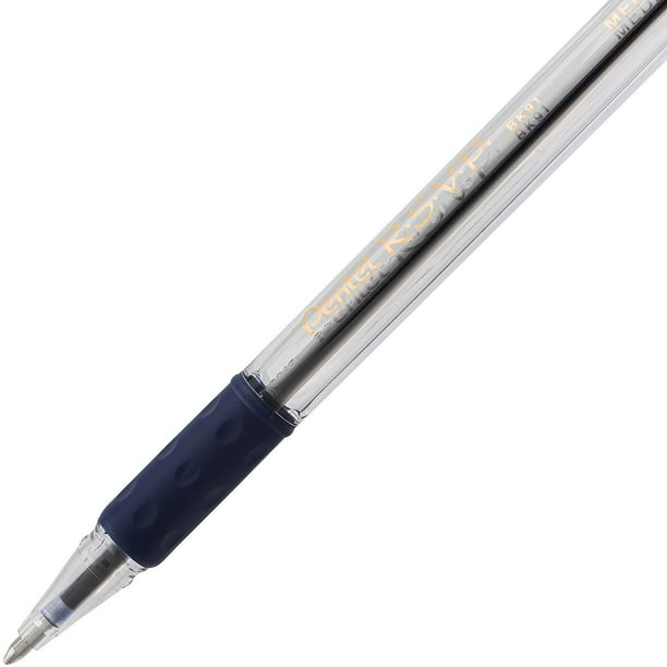 Pentel - R.S.V.P. Ballpoint Stick Pen, Blue Ink, Medium - 12 Pens