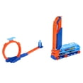 thumbnail image 2 of Hot Wheels Speed Drop Transport, 5 Toy Cars, Track Creator Loop, Straight Piece & Flipper, 2 of 6