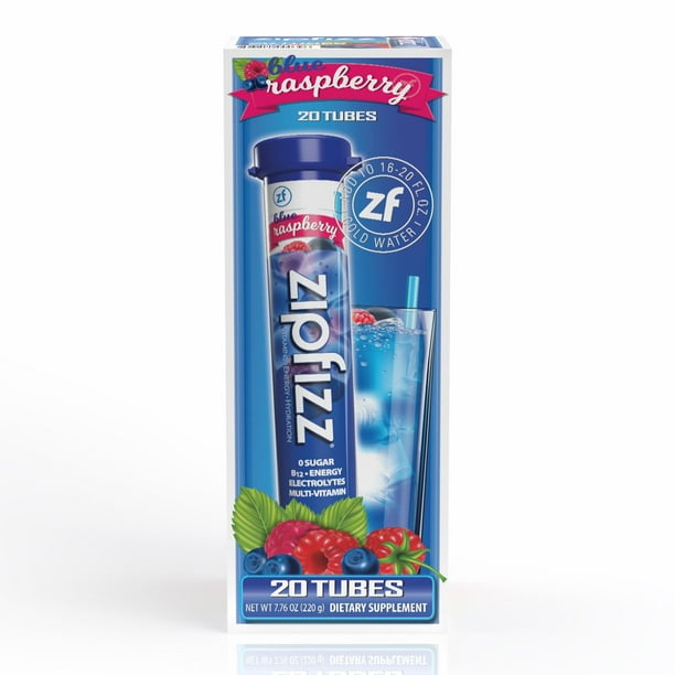 Zipfizz Energy Multi-Vitamin Hydration Drink Mix, Blue Raspberry