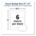 thumbnail image 2 of Avery Clip-Style Name Badge Holder with Laser/Inkjet Insert, Top Load, 4 x 3, White, 100/Box, 2 of 7