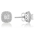 thumbnail image 3 of 1.73 CT. T.W. Cushion Center Diamond Double Halo Stud Earrings in 18K Gold, 3 of 4