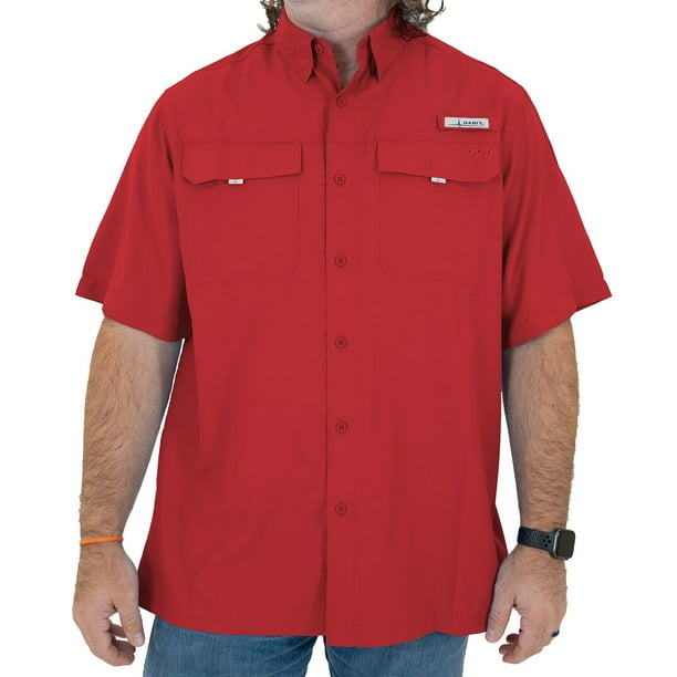 The American Outdoorsman Men's Quick-Dry Stripe Shirt - UPF 50+ Sun Protection Fishing & Hiking Shirt