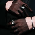 thumbnail image 6 of BREDA X Dalmata Time Ring Emerald Crystals and Stainless Steel Expandable Ring Watch, 15MM, 6 of 6