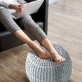 thumbnail image 1 of BirdRock Home Hand-Knitted Lightweight Pouf, Assorted Colors, 1 of 7