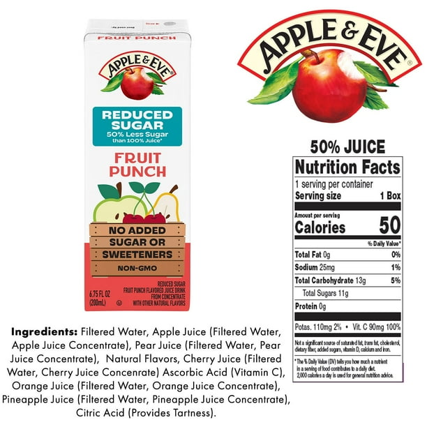 Fruit Nutrients Of Apple Juice Apple Eve Juice Reduced Sugar
