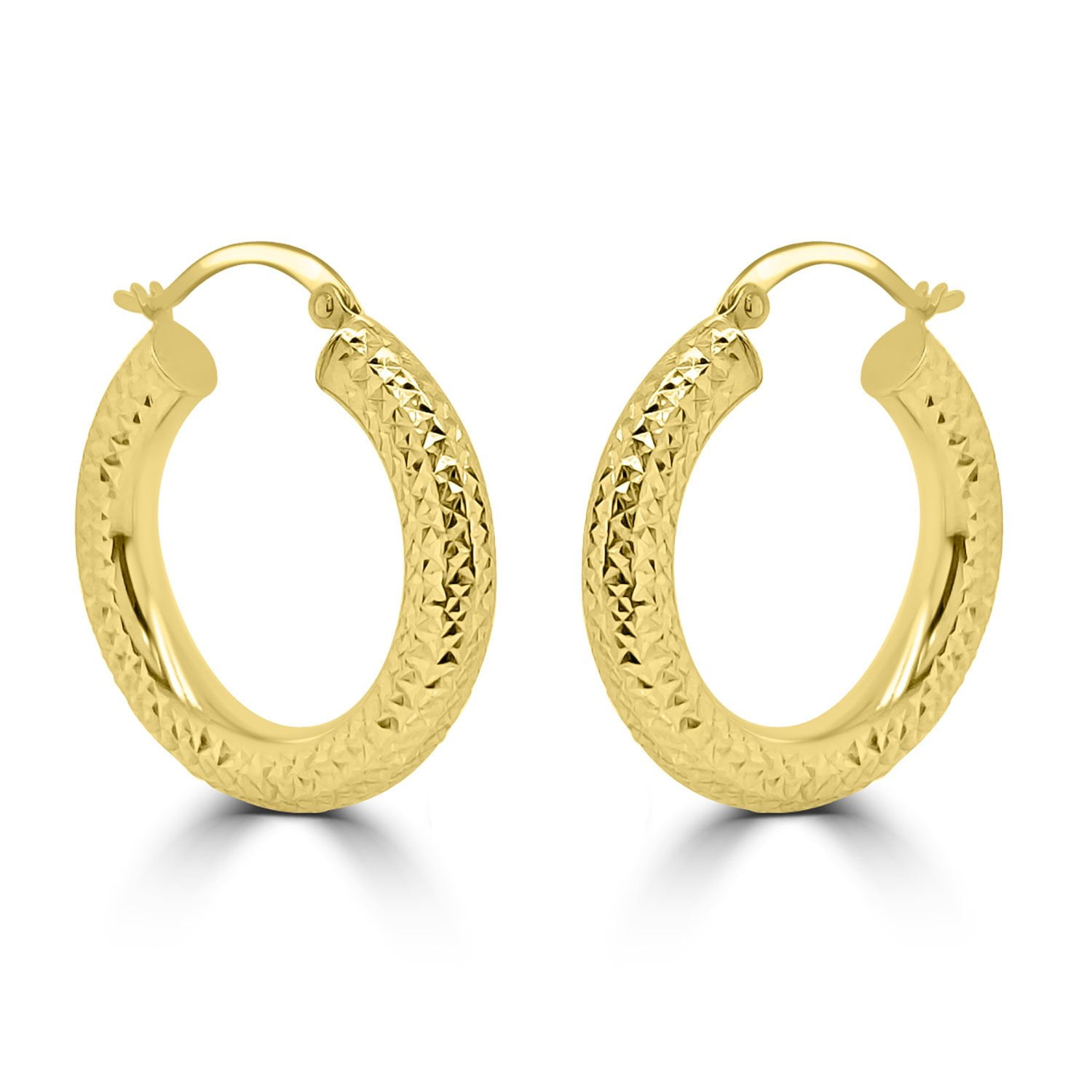 Diamond Cut Hoop Earrings in 14K Gold - Samsclub.com