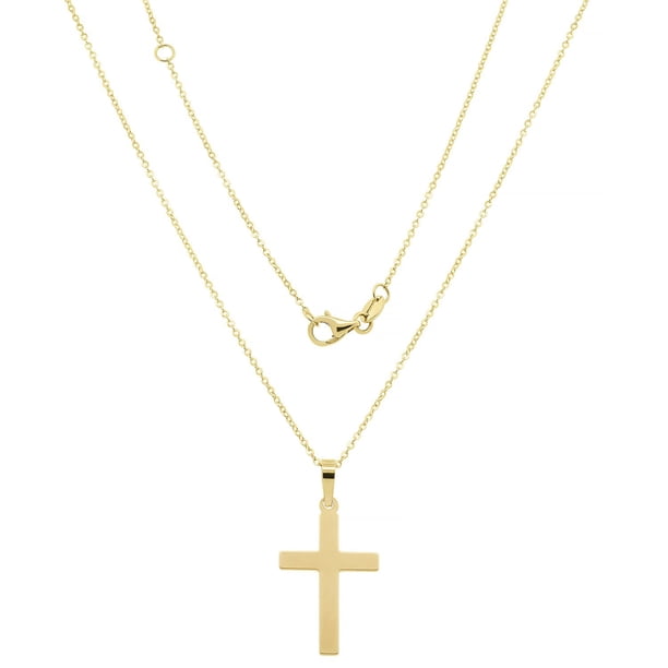 Gold Cross Necklace 16 Inch 14K YG-WG-Rh 16-18 inch Cross Necklace. For Sale | JAB  main image 3
