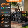 thumbnail image 3 of 12,500/10,000-Watt Tri Fuel Electric Start Inverter Generator with 458CC Engine OHV Engine, 3 of 8