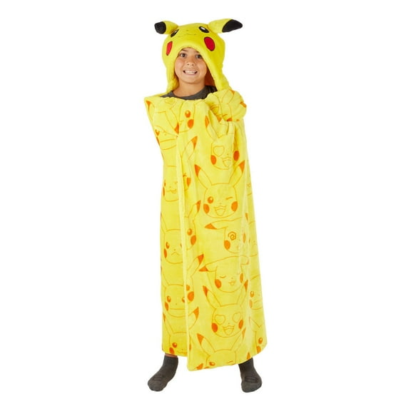 Kids’ Plush Hooded Throw with Faux Fur Lining, 40" x 50"