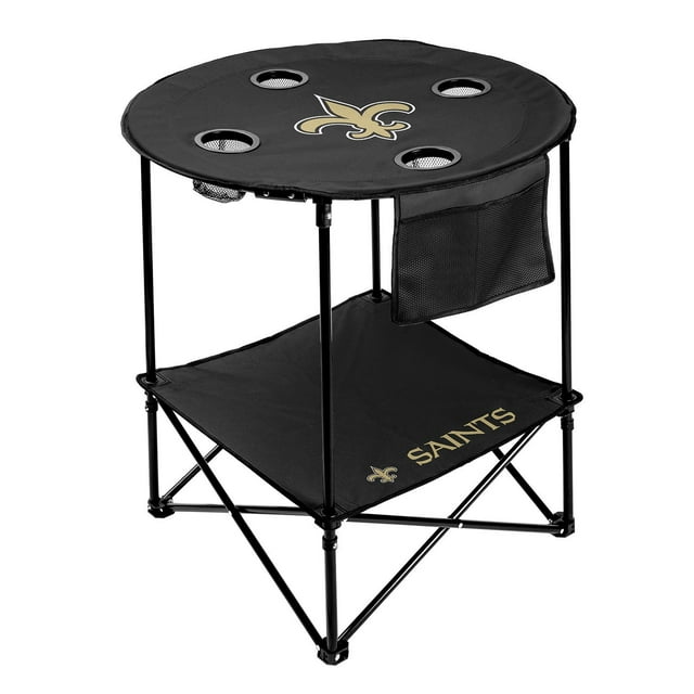 NFL 27.6" Round Tailgate Table with Shelf