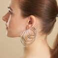 thumbnail image 6 of Wedding Band Style Hoop Earrings in Sterling Silver, 6 of 6