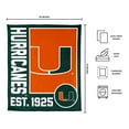 thumbnail image 3 of Logo Brands Miami Hurricanes 60"x70" Super Plush Blanket, 3 of 6