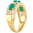 thumbnail image 2 of Emerald Cut Gemstone & 0.50 CT.T.W. Diamond Accent Band in 14K Gold, 2 of 4