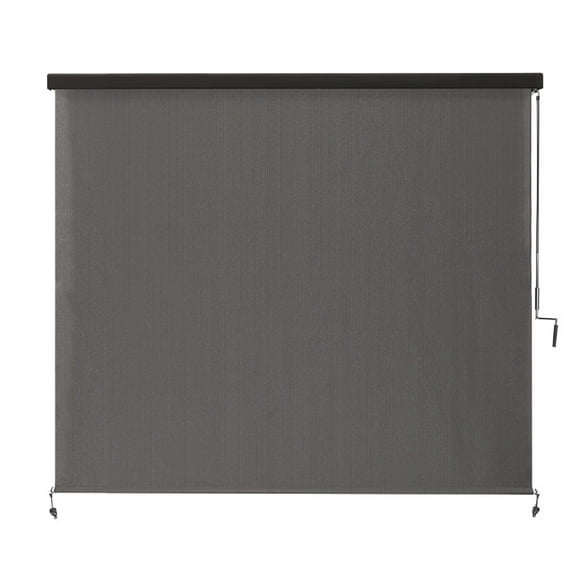 Coolaroo Full Valance Wand-Operated 8' x 8' Roller Shade - 95% UV Block, Pewter
